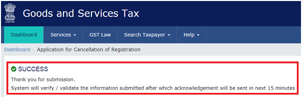 Cancellation of GST